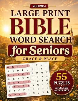 Large Print Bible Word Search for Seniors: Grace & Peace by Clayton Blackshear — paperback cover