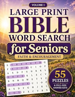 Large Print Bible Word Search for Seniors by Clayton Blackshear — paperback cover